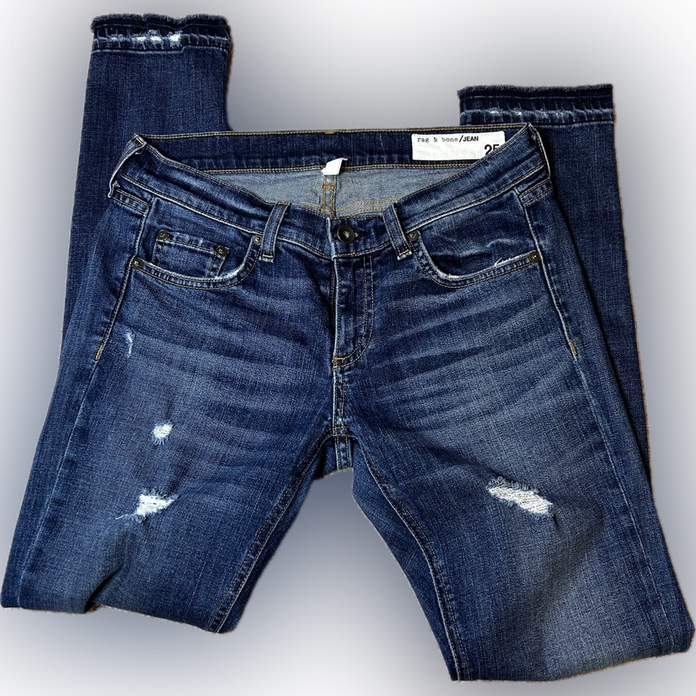 Rag & Bone Dre Distressed Skinny Jeans - size 25